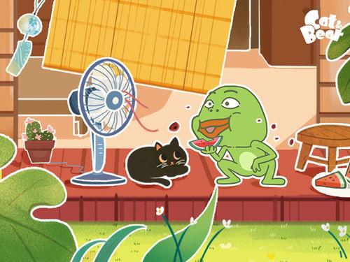 小熊吃瓜表情包图片,萌态可掬，瓜香四溢